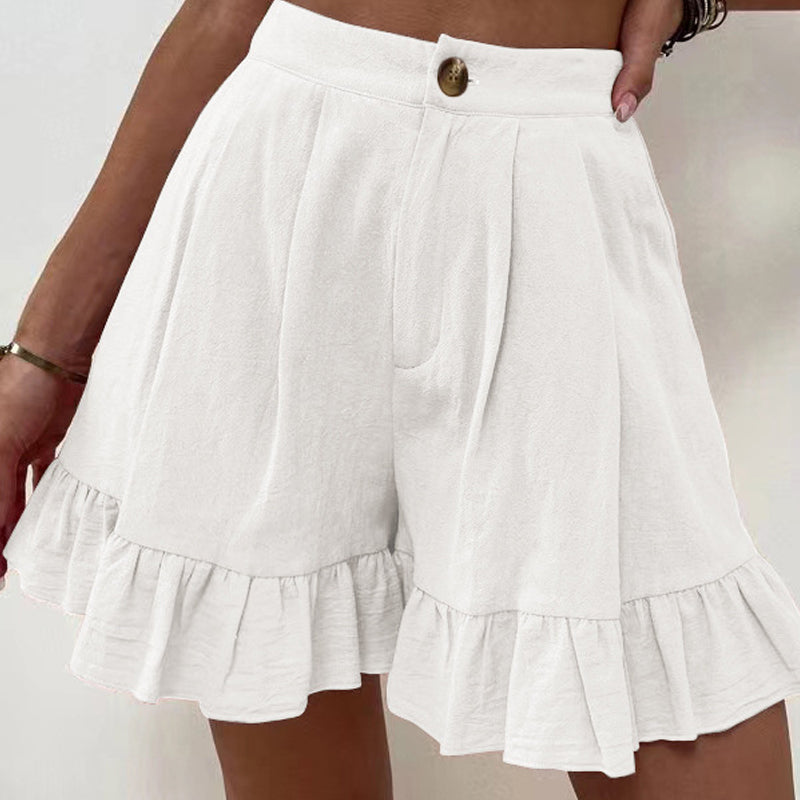 Women's High Waist Ruffle Shorts