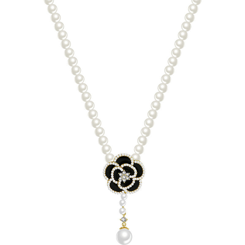 Elegant Pearl Camellia Necklace