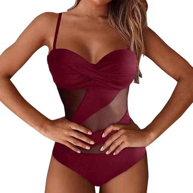 Sexy Sling Mesh One Piece Bathing Suits