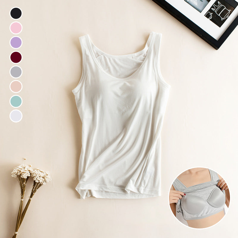 Women Built-In Bra Casual Tank