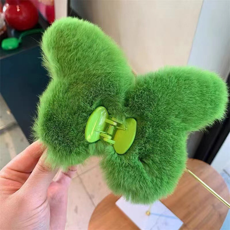 Plush Butterfly Hair Clip