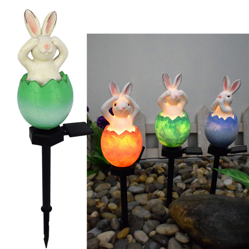 Easter Broken Shell Rabbit Lawn Light